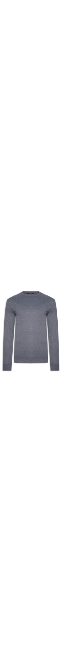Suéter Masculino Tricot Gola Redonda Básico - Cinza