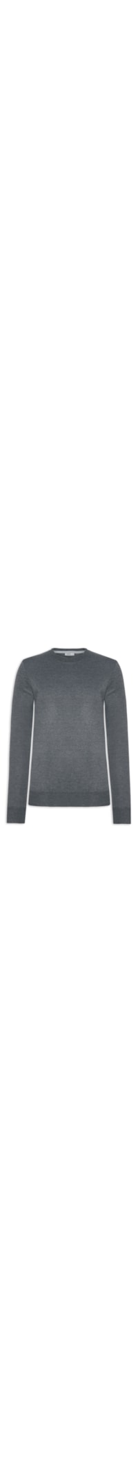 Suéter Masculino Tricot Gola Redonda Básico - Cinza