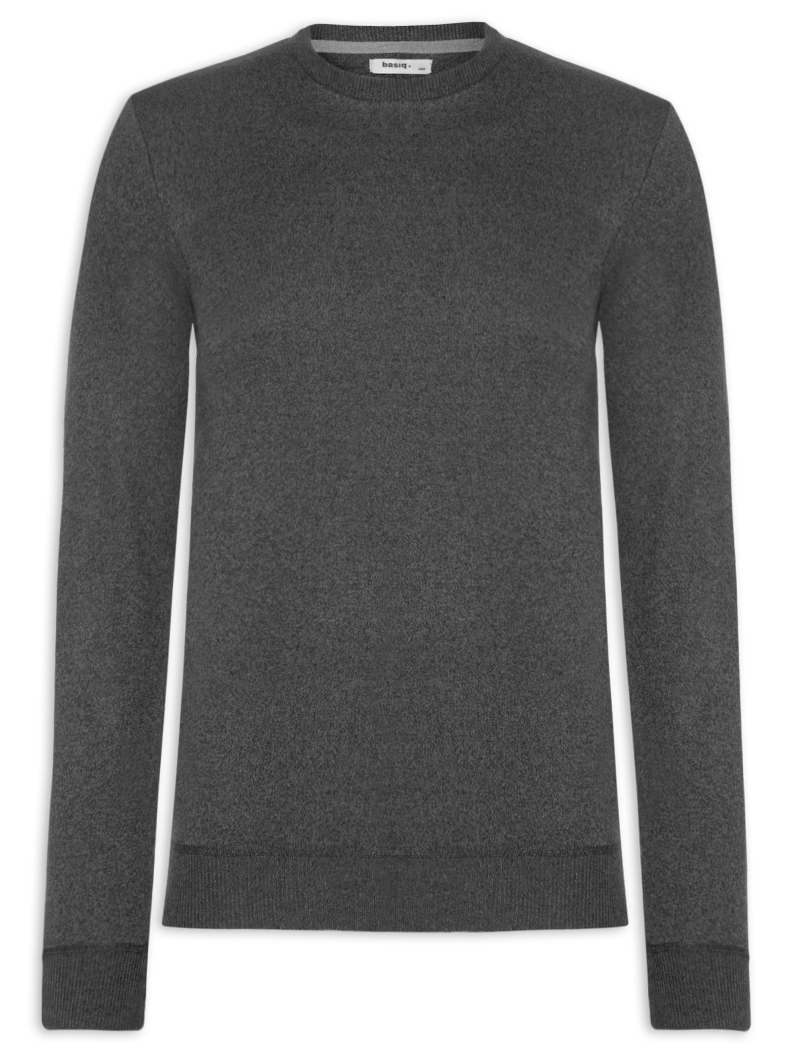 Suéter Masculino Tricot Gola Redonda Básico Preto Basiq Men