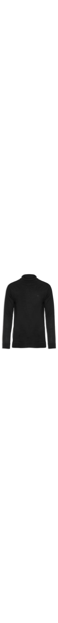 Suéter Masculino Tricot Gola Rolê - Preto