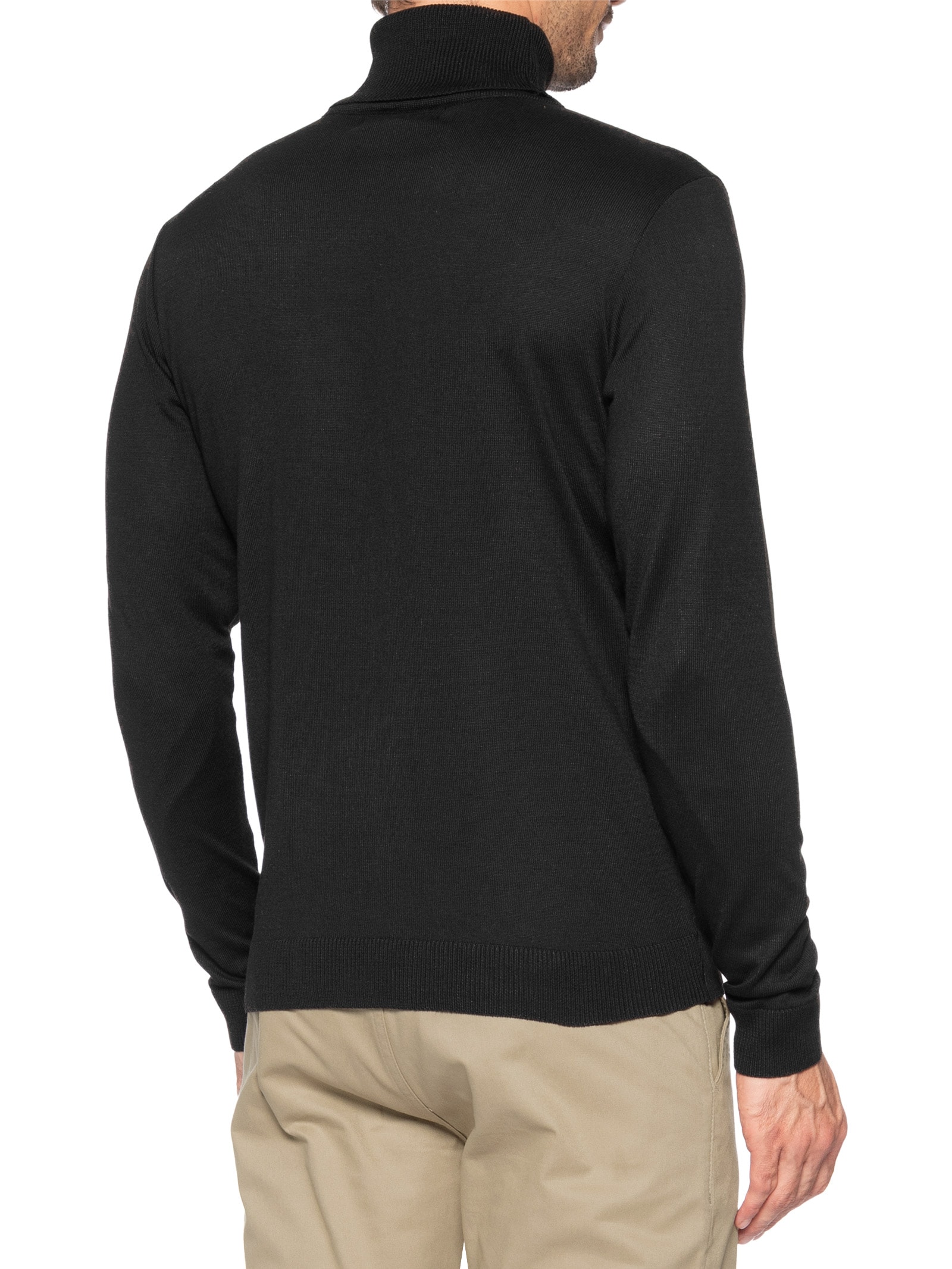 Suéter Masculino Tricot Gola Rolê Preto Sergio K