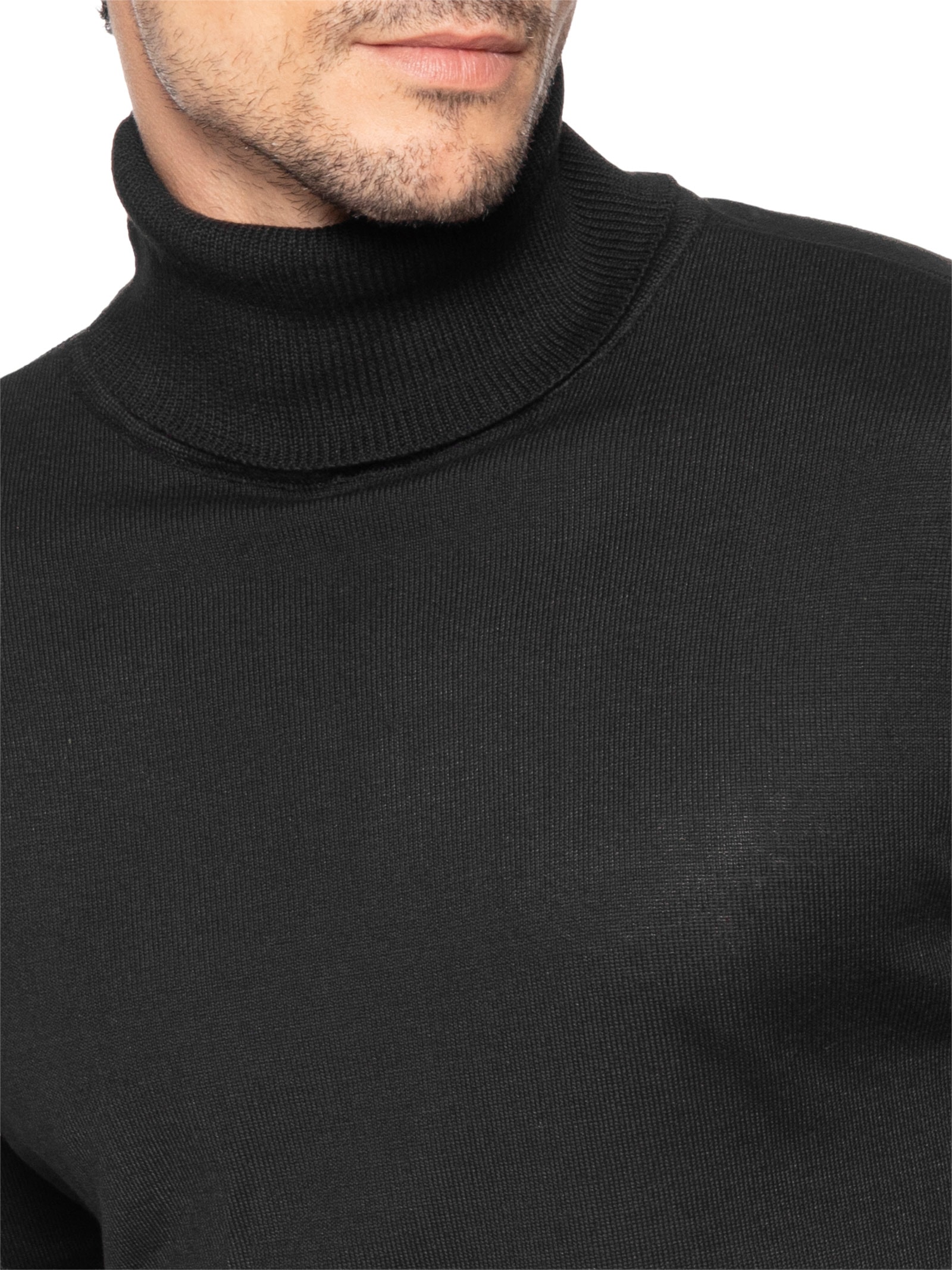 Suéter Masculino Tricot Gola Rolê Preto Sergio K