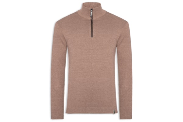 Suéter Masculino Tricot Half Zíper - Laranja