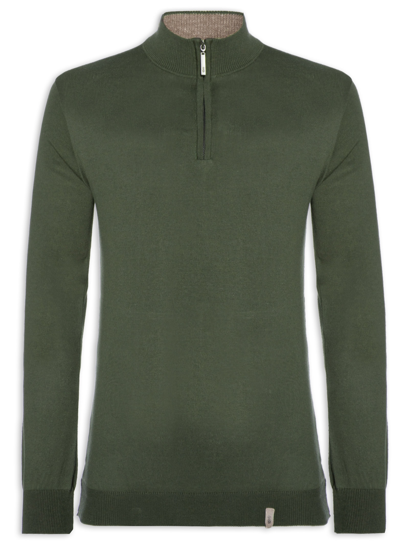 Suéter Masculino Tricot Half Zíper Verde Pineapple