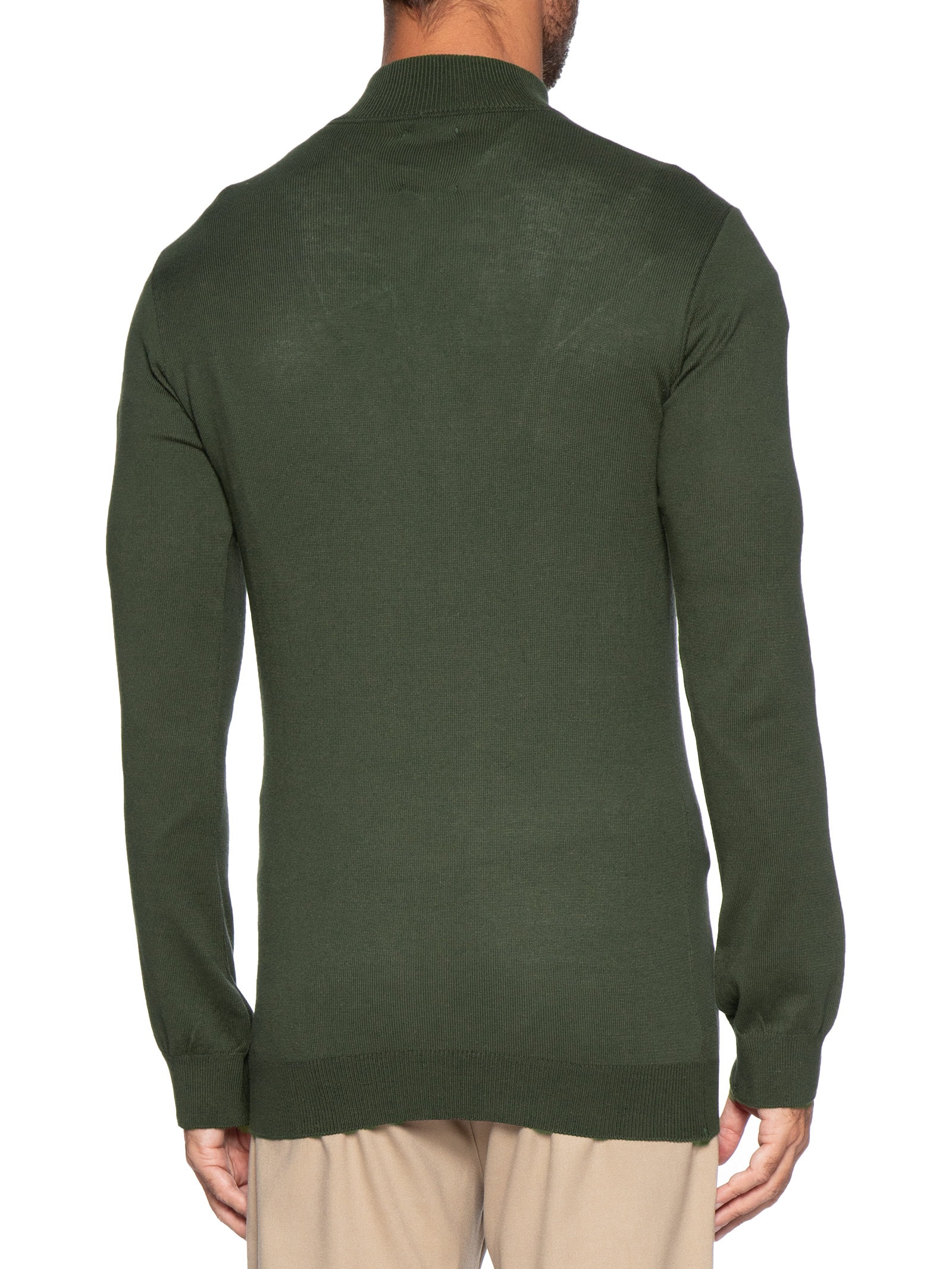 Suéter Masculino Tricot Half Zíper Verde Pineapple