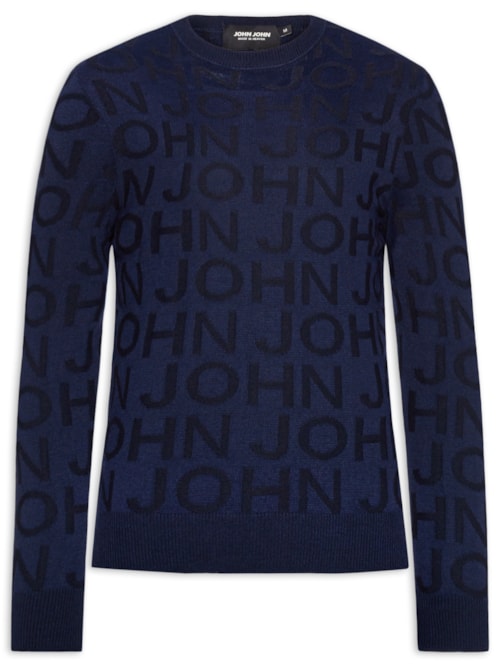 Suéter Masculino Tricot Jacquard – Azul