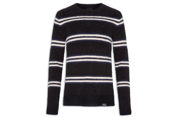 Suéter Masculino Tricot Listrado - Azul