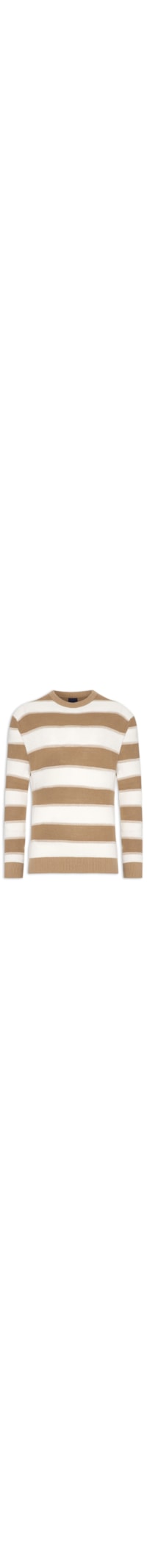 Suéter Masculino Tricot Listrado - Bege