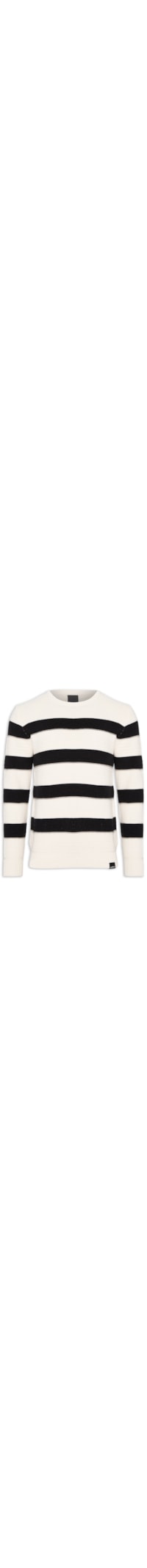 Suéter Masculino Tricot Listrado - Bege