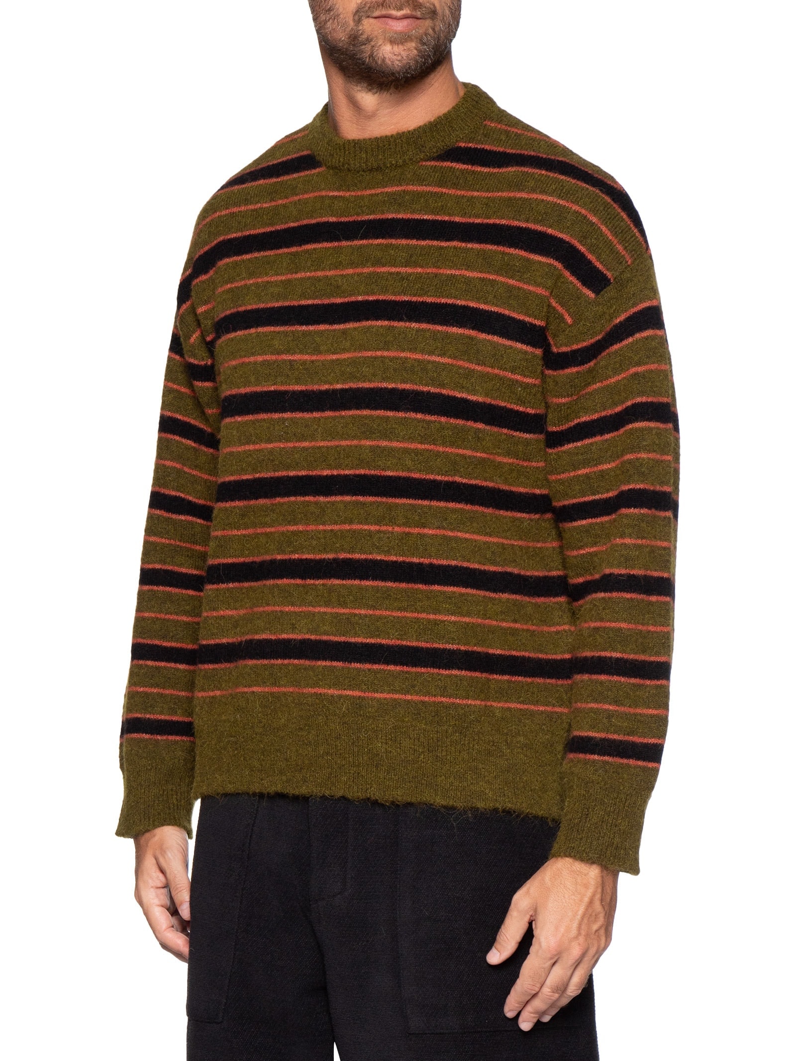 Suéter Masculino Tricot Listrado Marrom Osklen