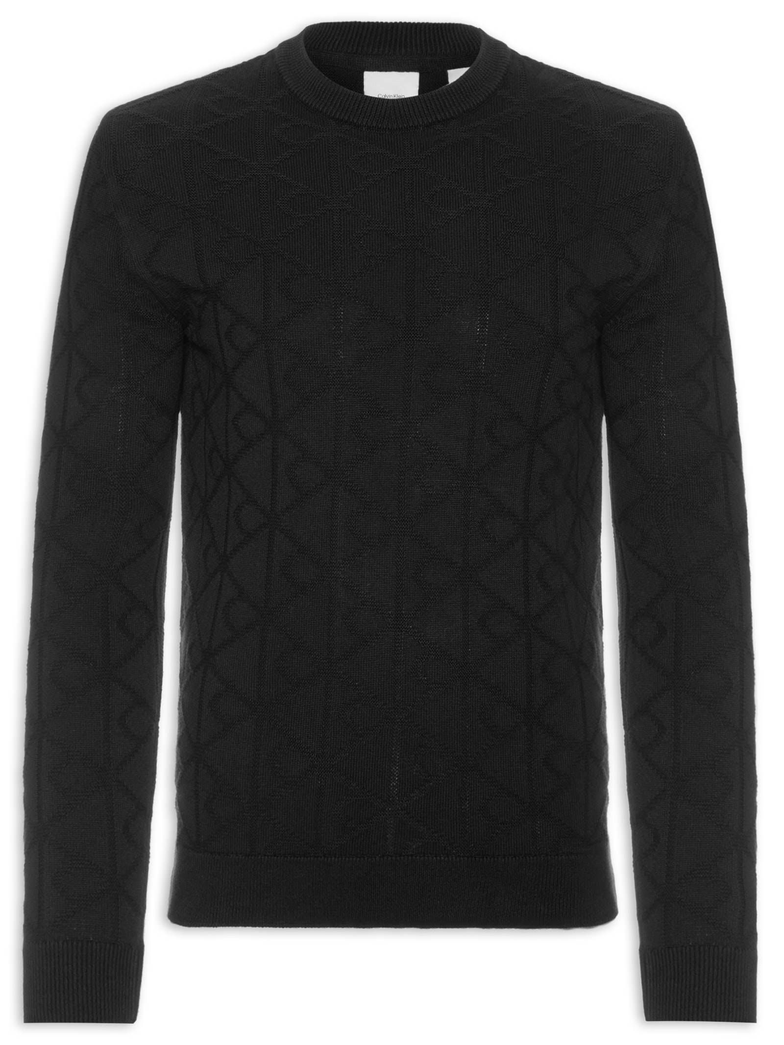 Suéter Masculino Tricot Logo Preto Calvin Klein - White Label