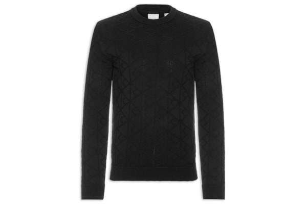 Suéter Masculino Tricot Logo - Preto