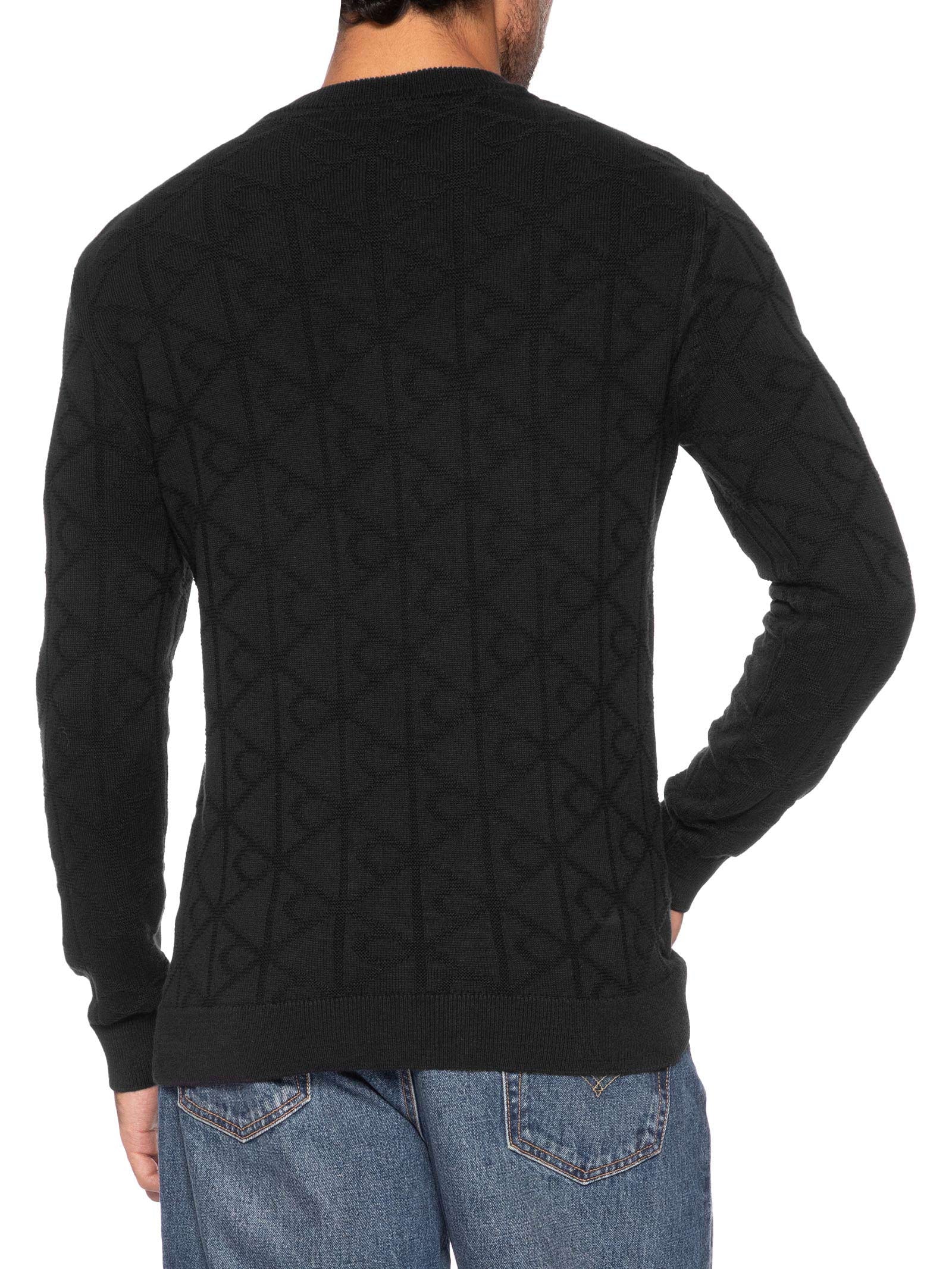 Suéter Masculino Tricot Logo Preto Calvin Klein - White Label