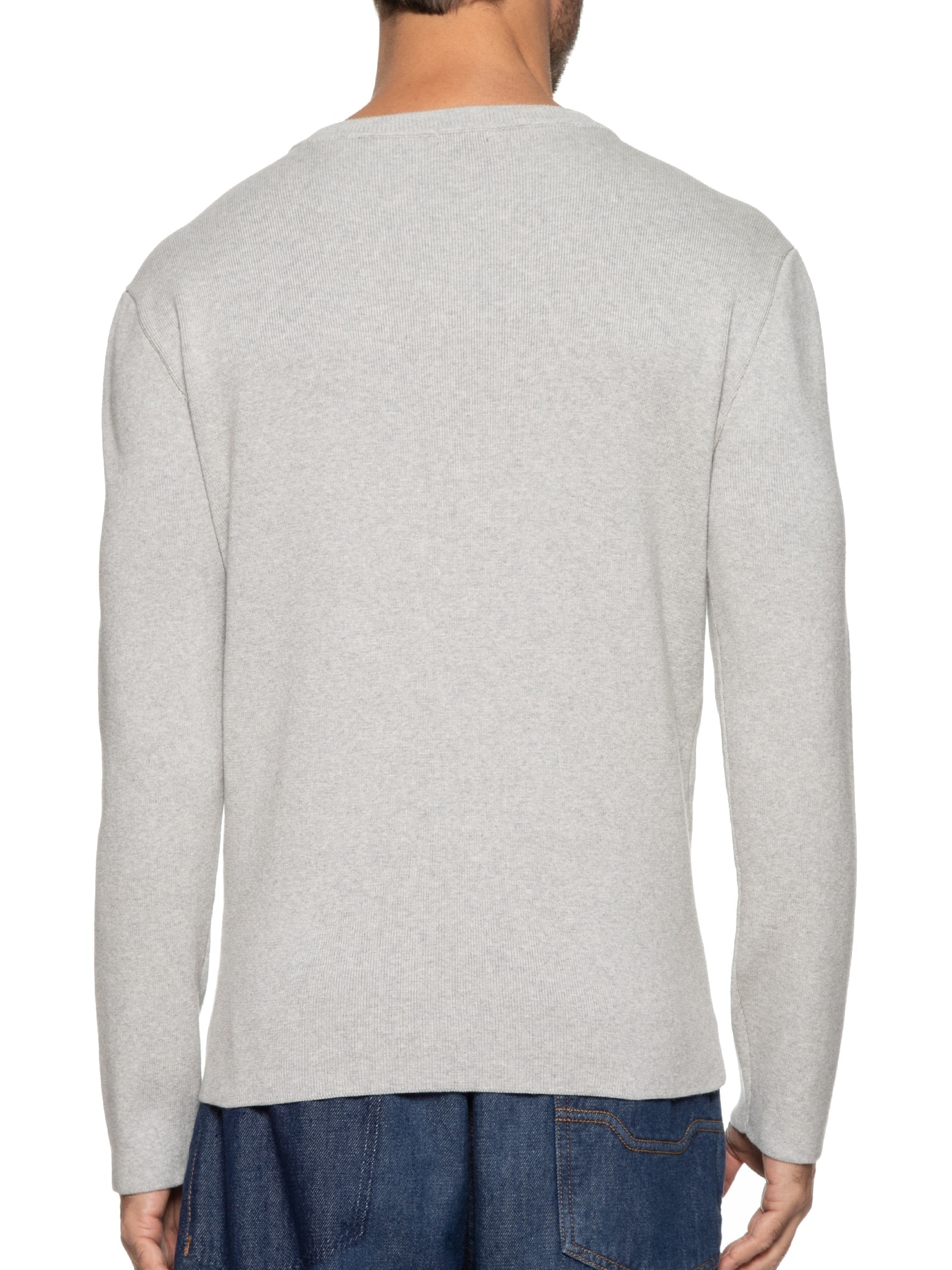 Suéter Masculino Tricot Manga Longa Over Solid Cotton Cinza Osklen