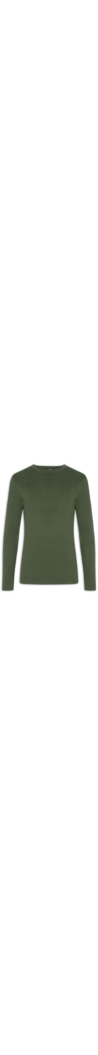 Suéter Masculino Tricot Manga Longa Over Solid Cotton - Verde
