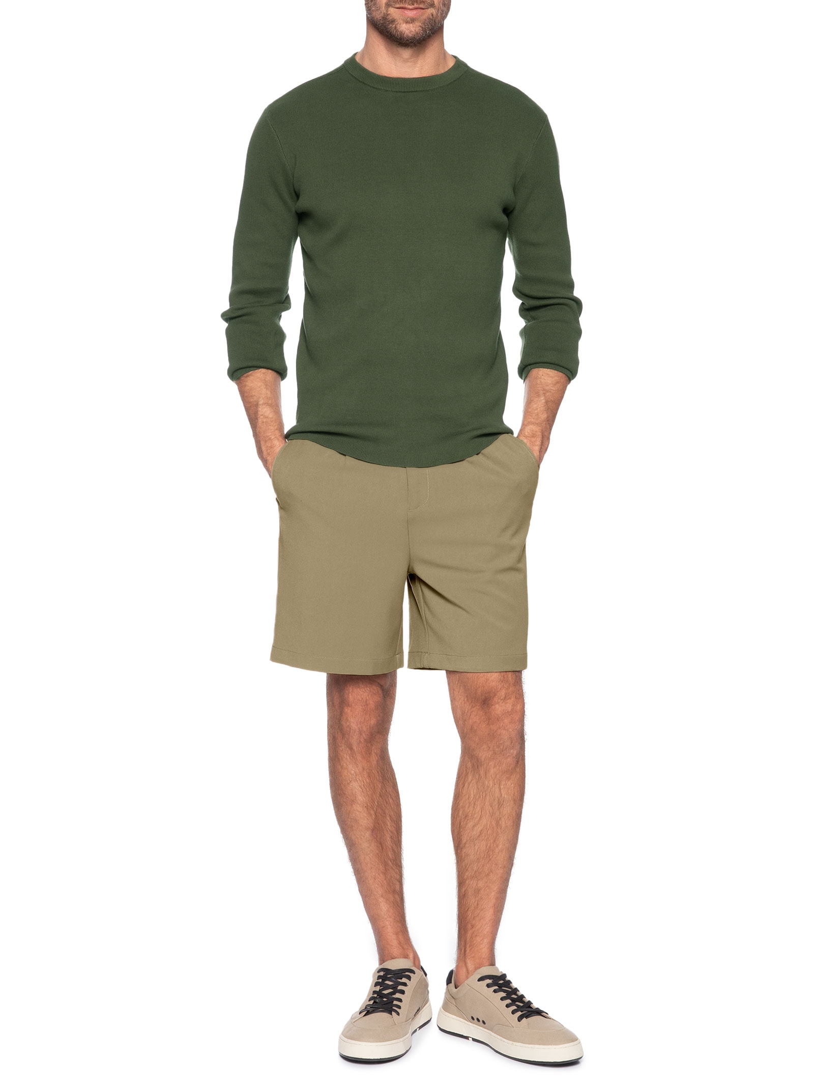 Suéter Masculino Tricot Manga Longa Over Solid Cotton Verde Osklen