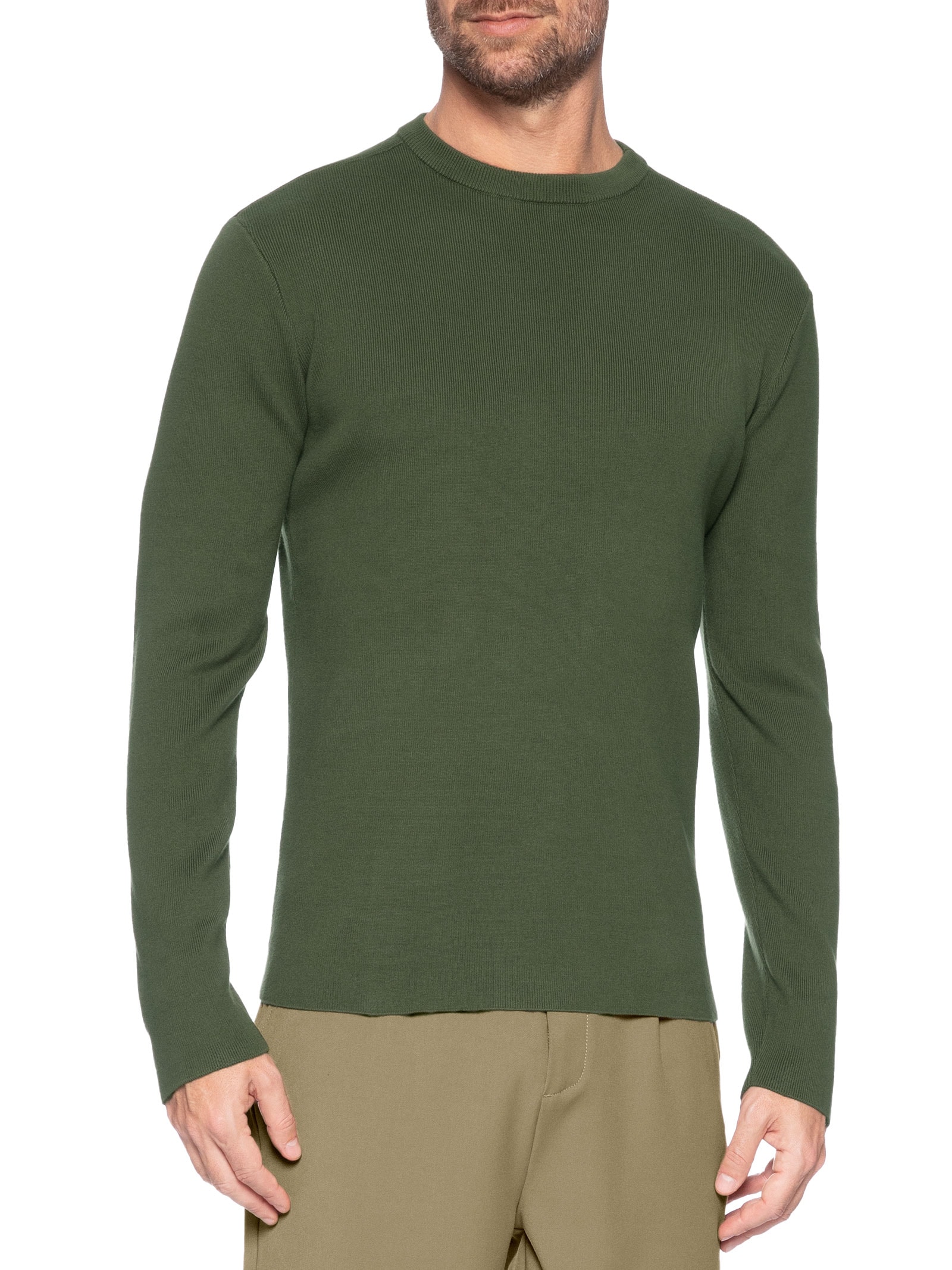 Suéter Masculino Tricot Manga Longa Over Solid Cotton Verde Osklen