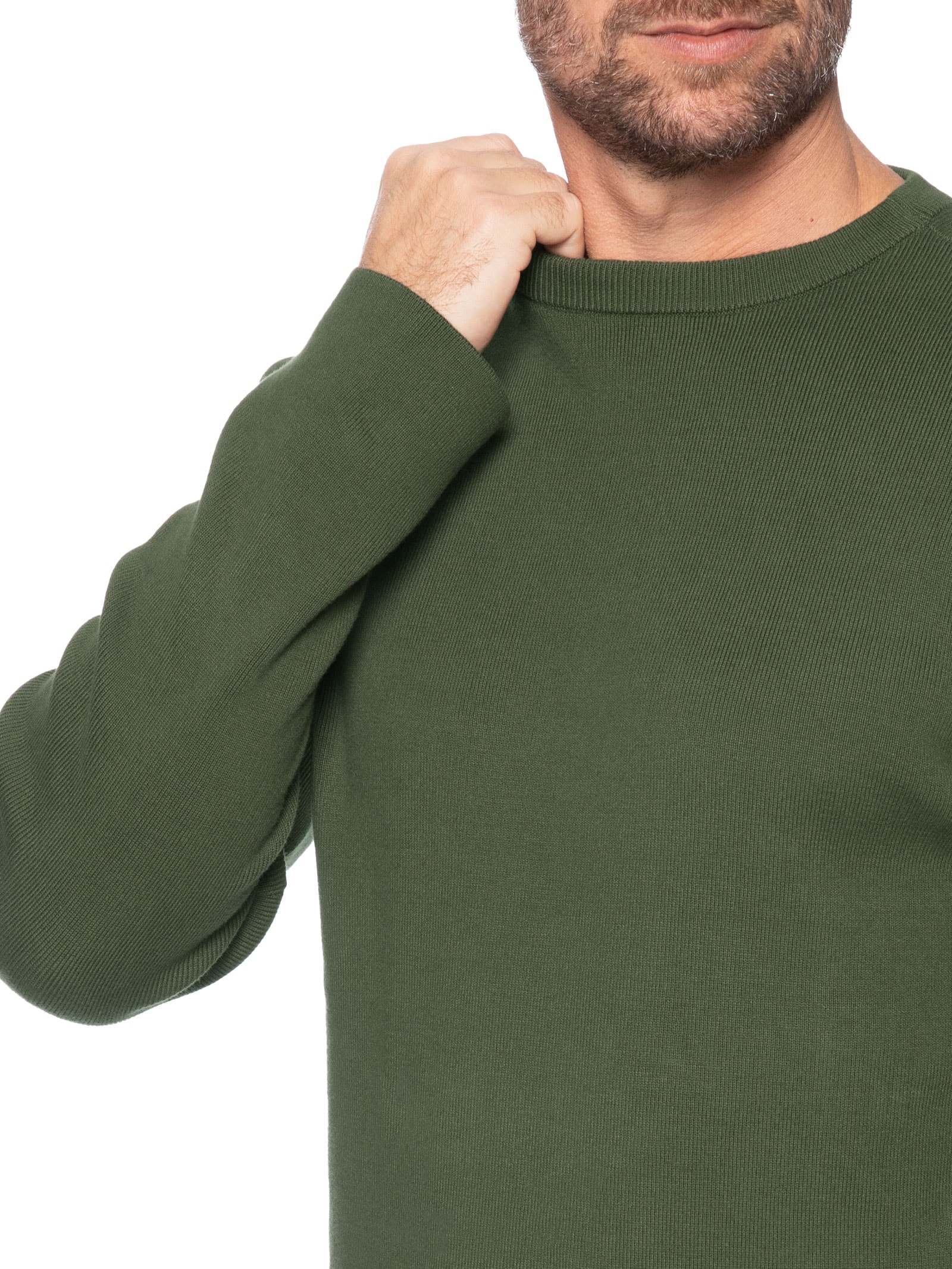 Suéter Masculino Tricot Manga Longa Over Solid Cotton Verde Osklen