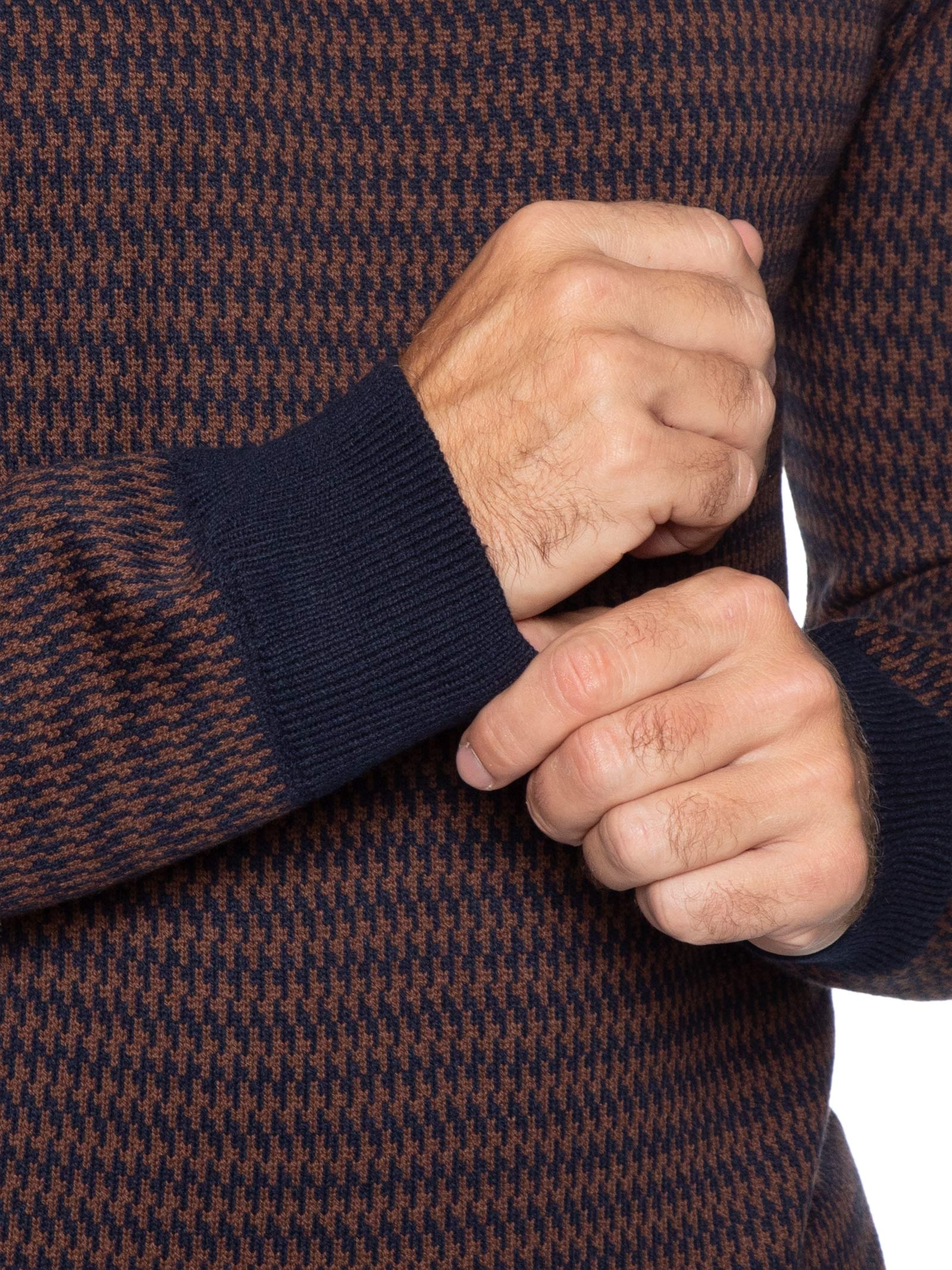 Suéter Masculino Tricot Pied De Poule Azul Calvin Klein - White Label