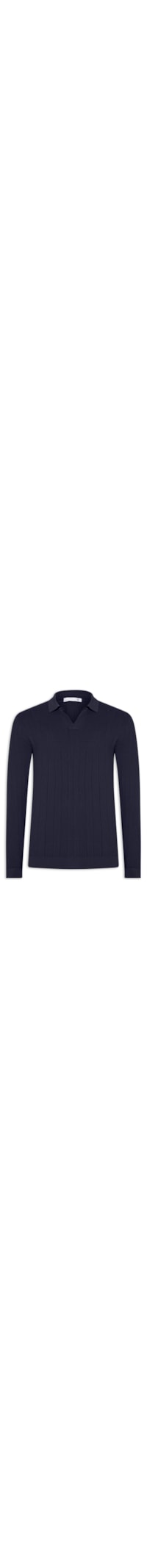 Suéter Masculino Tricot Polo Com Textura - Azul