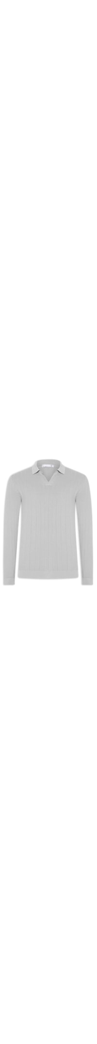 Suéter Masculino Tricot Polo Com Textura - Cinza