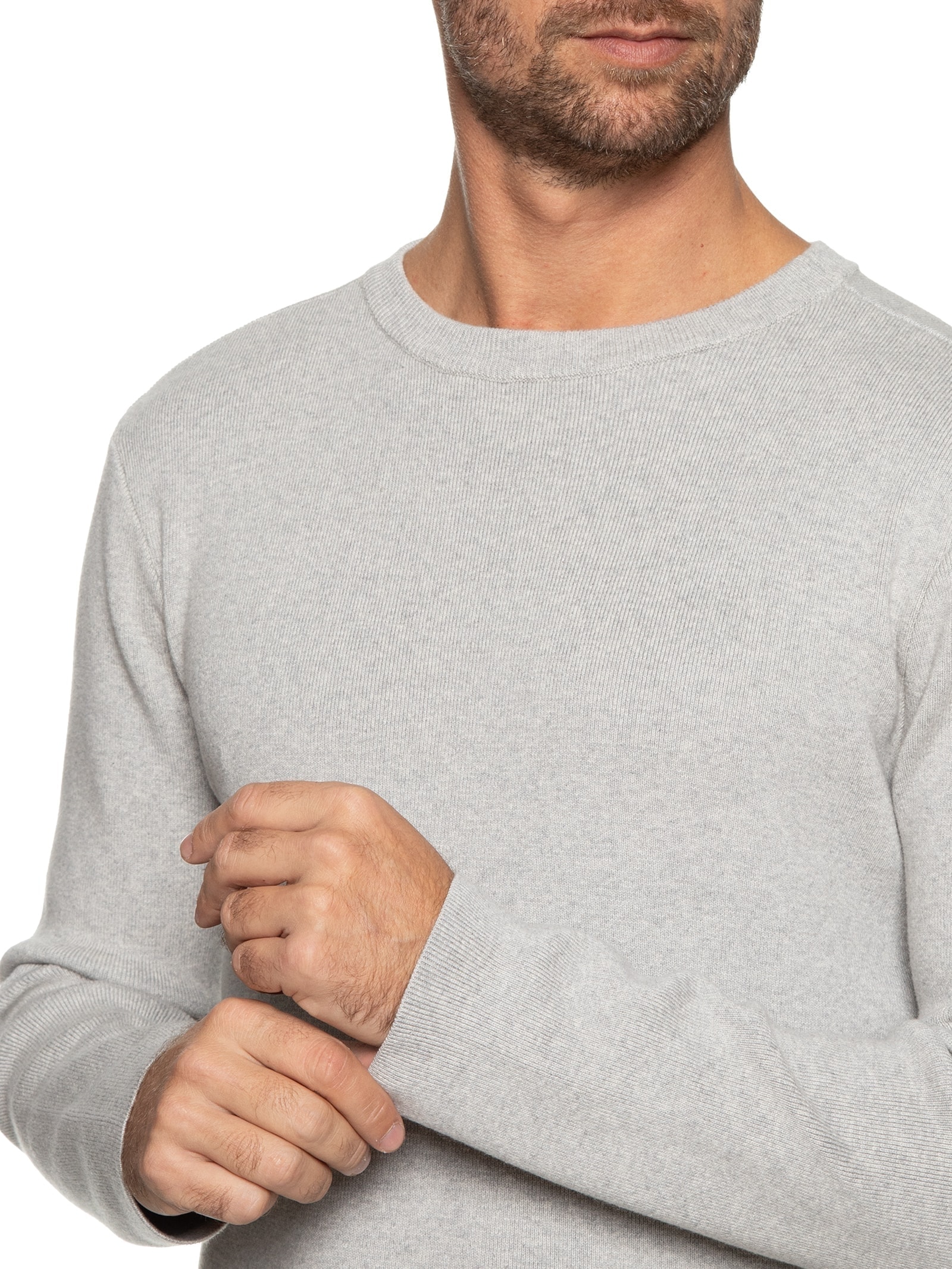 Suéter Masculino Tricot Solid Cotton Cinza Osklen