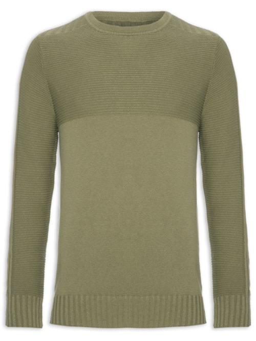 Suéter Masculino Tricot Texturas – Marrom