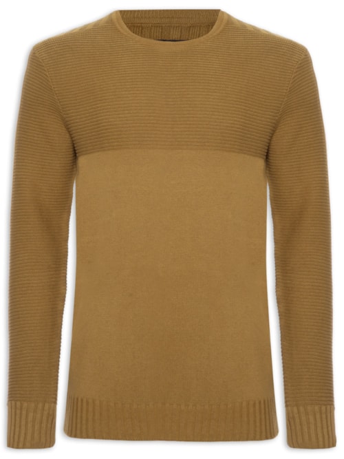 Suéter Masculino Tricot Texturas – Marrom
