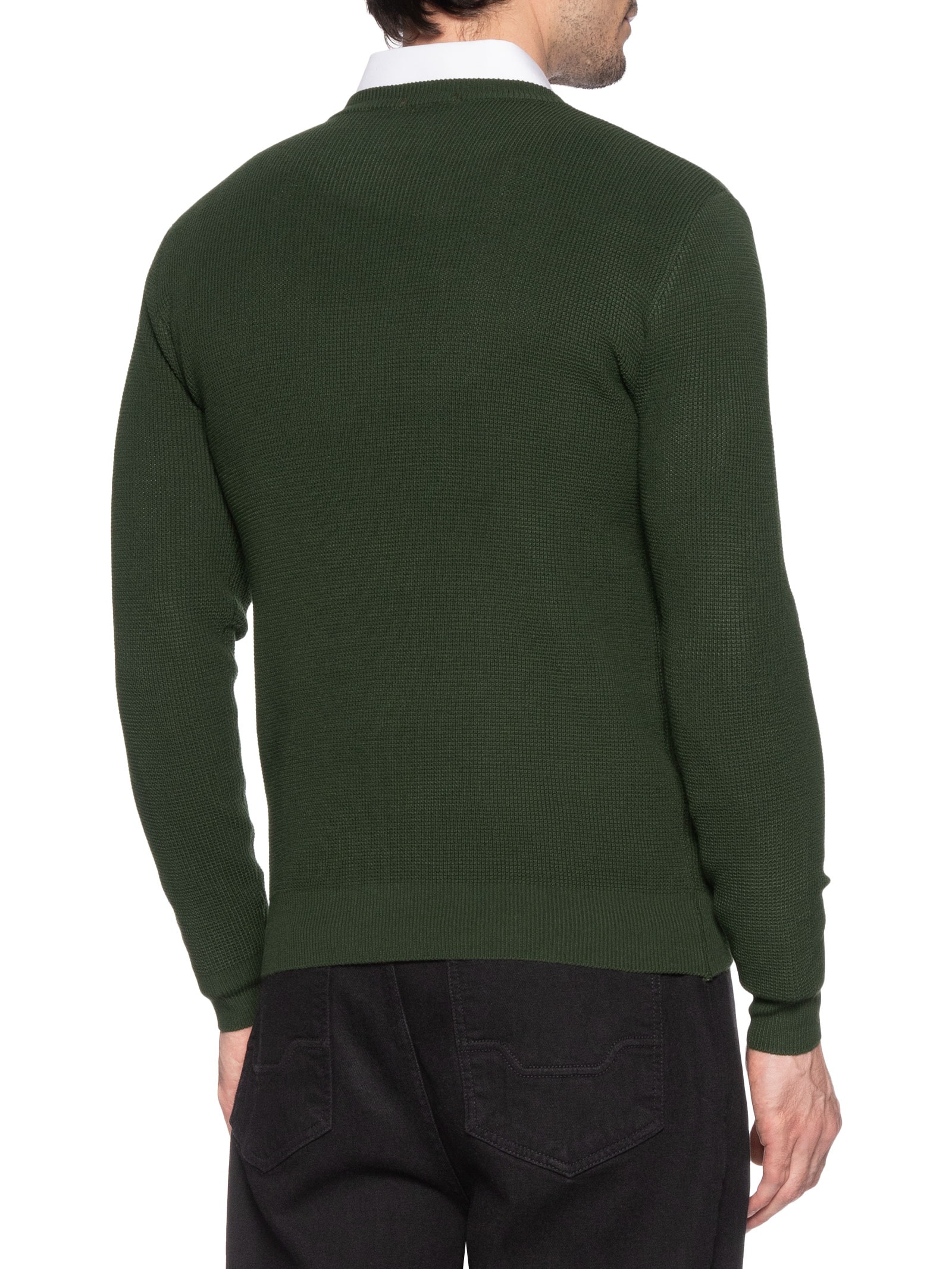 Suéter Masculino Tricot Texturizado Gola Redonda Verde Basiq Men