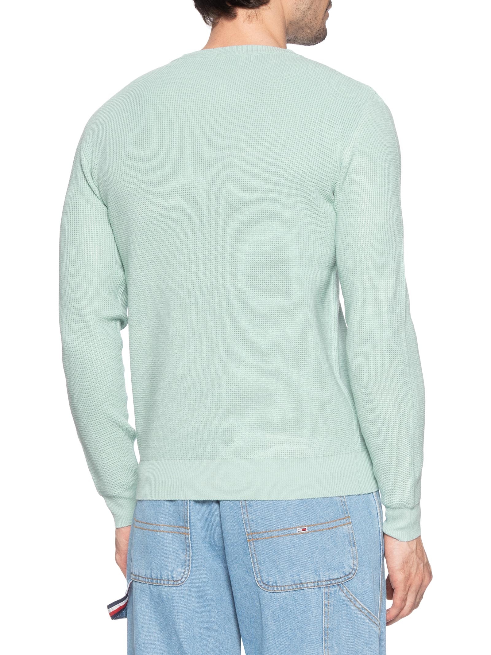 Suéter Masculino Tricot Texturizado Gola Redonda Verde Basiq Men