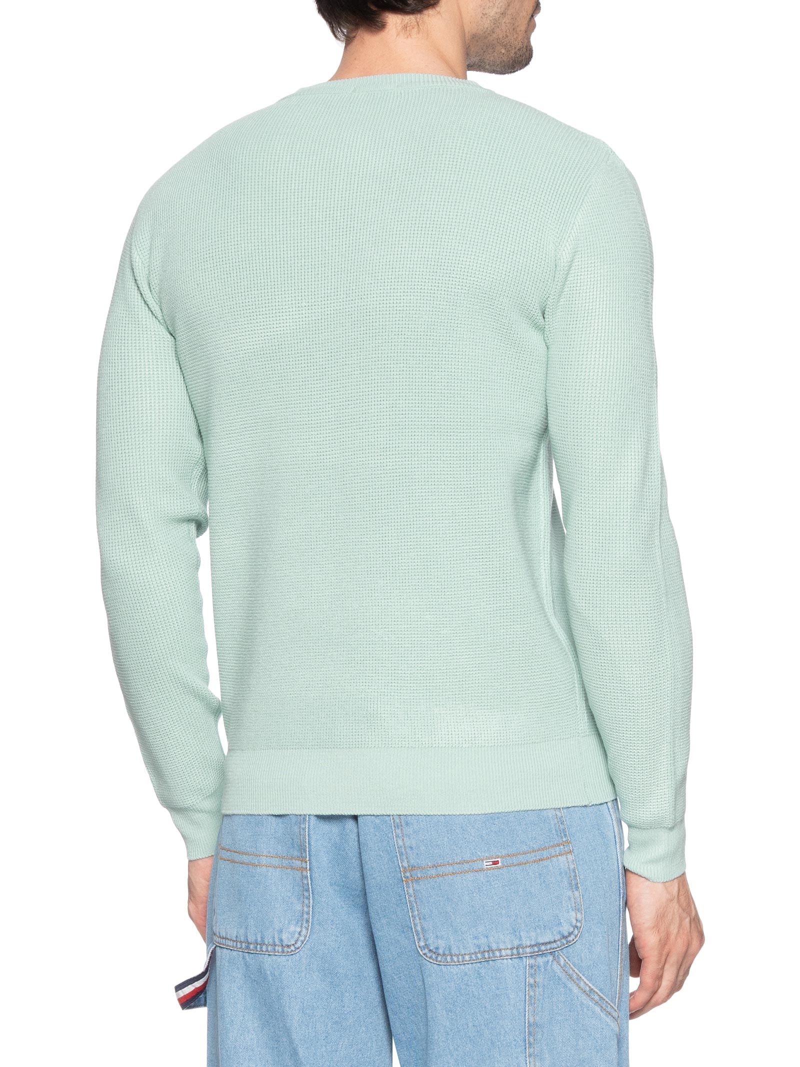 Suéter Masculino Tricot Texturizado Gola Redonda Verde Basiq Men