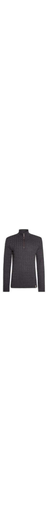 Suéter Masculino Tricot Trançado Half Zíper - Preto