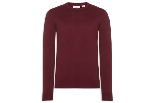 Suéter Masculino Tricot Viscose Com Logo - Vermelho