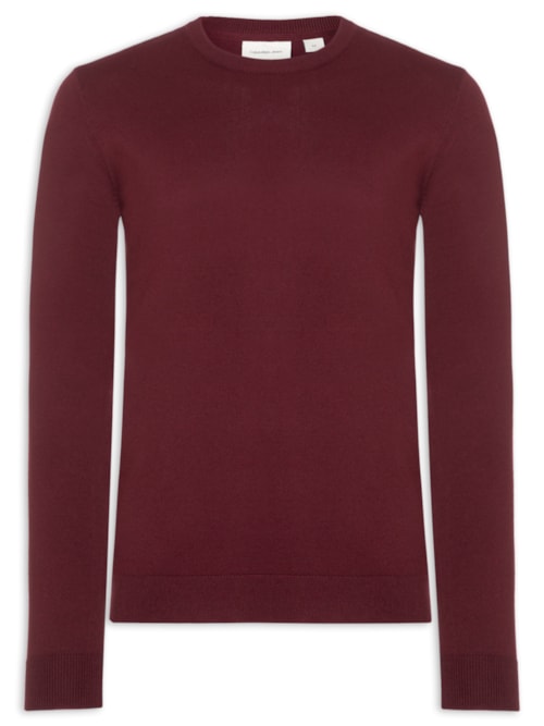 Suéter Masculino Tricot Viscose Com Logo – Vermelho