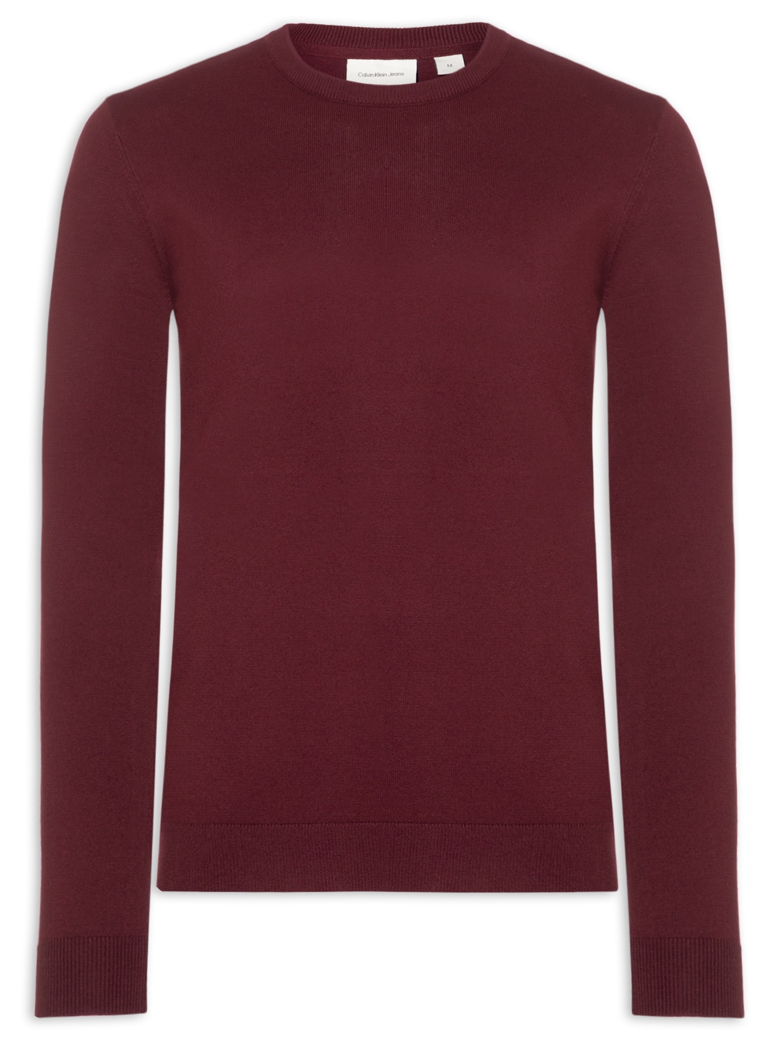 Suéter Masculino Tricot Viscose Com Logo Vermelho Calvin Klein Jeans