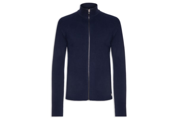 Suéter Masculino Tricot Zíper – Azul