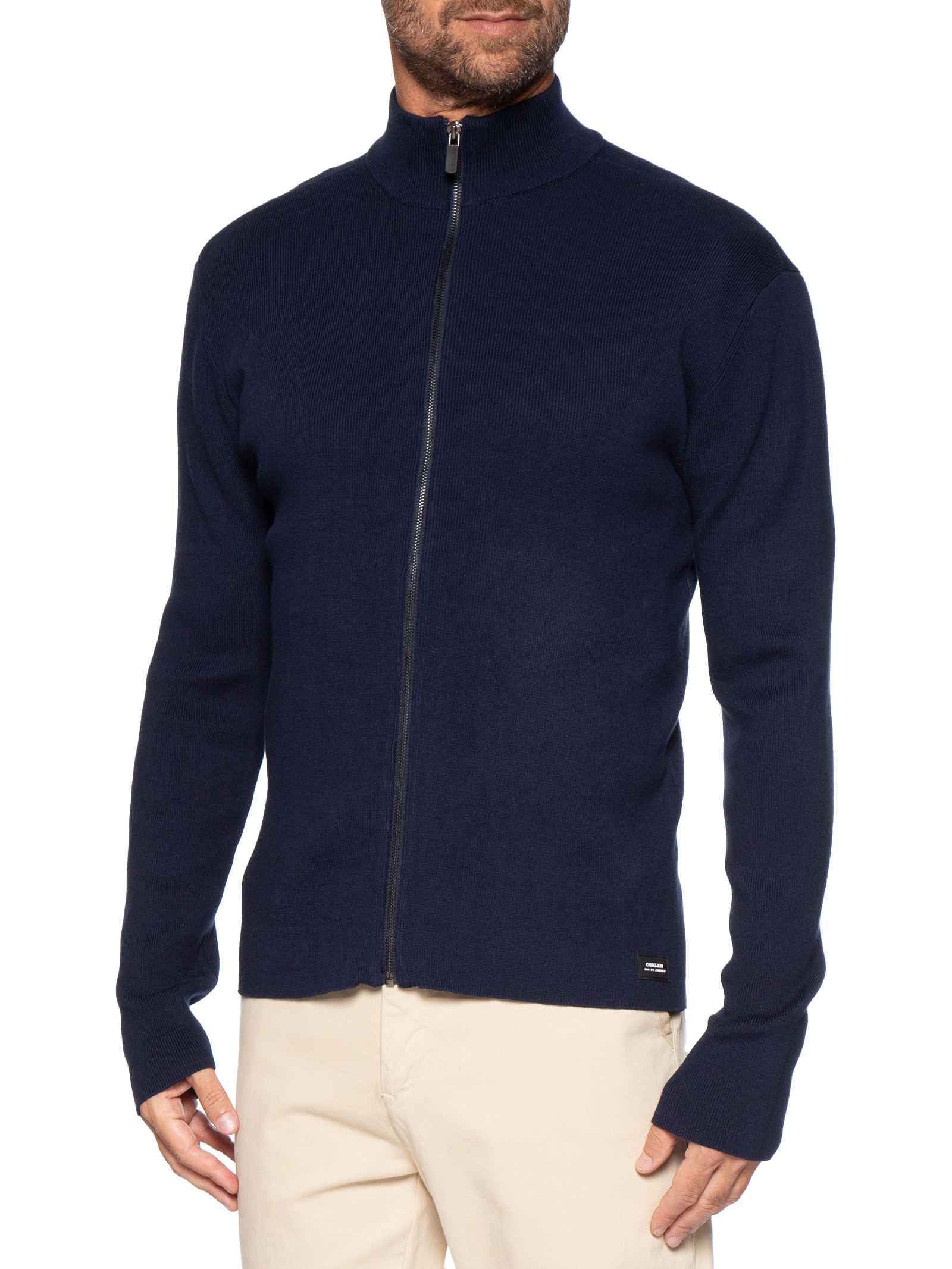 Suéter Masculino Tricot Zíper – Azul Osklen