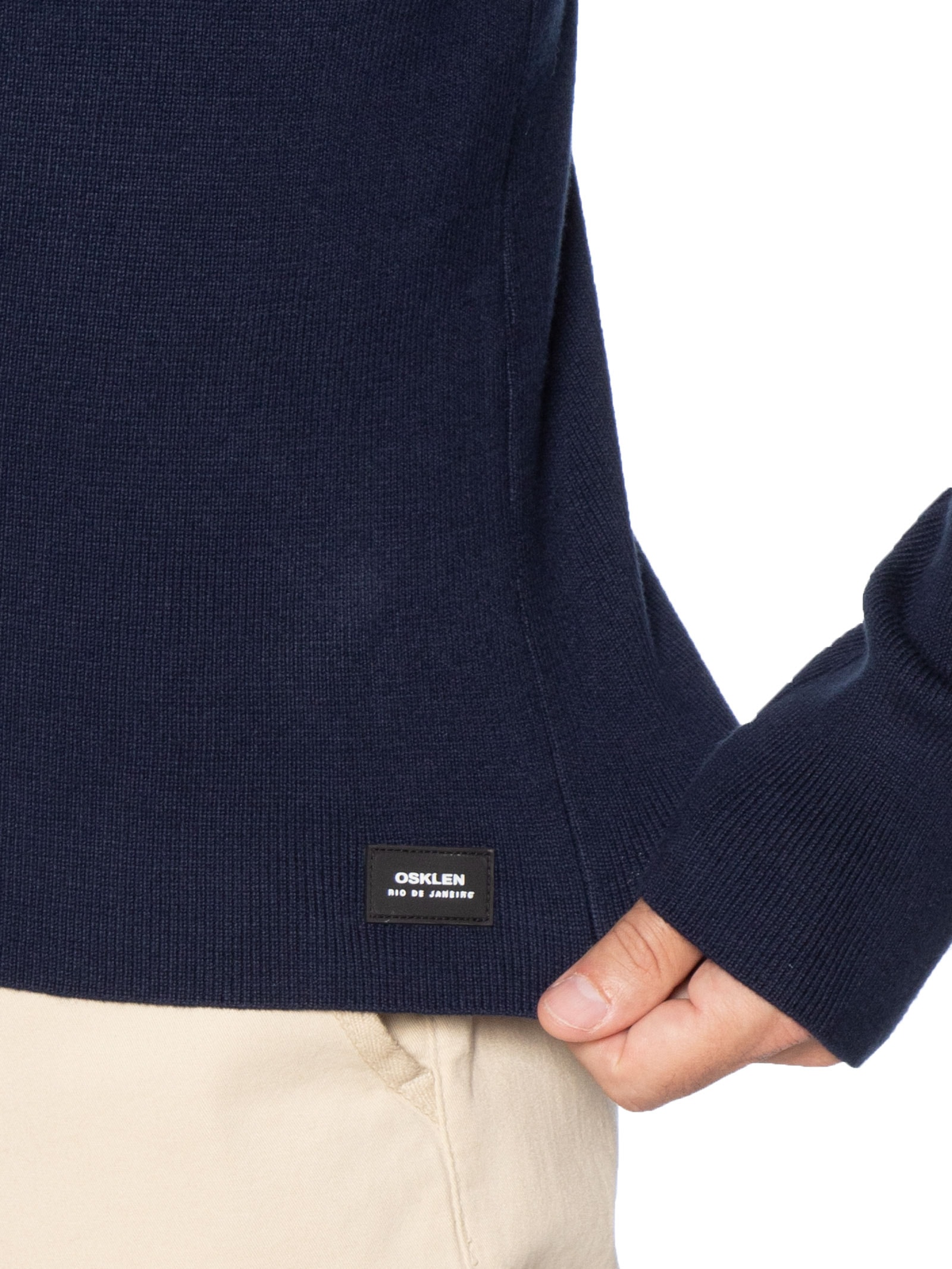 Suéter Masculino Tricot Zíper – Azul Osklen