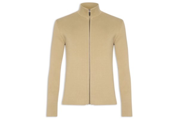 Suéter Masculino Tricot Zíper – Bege