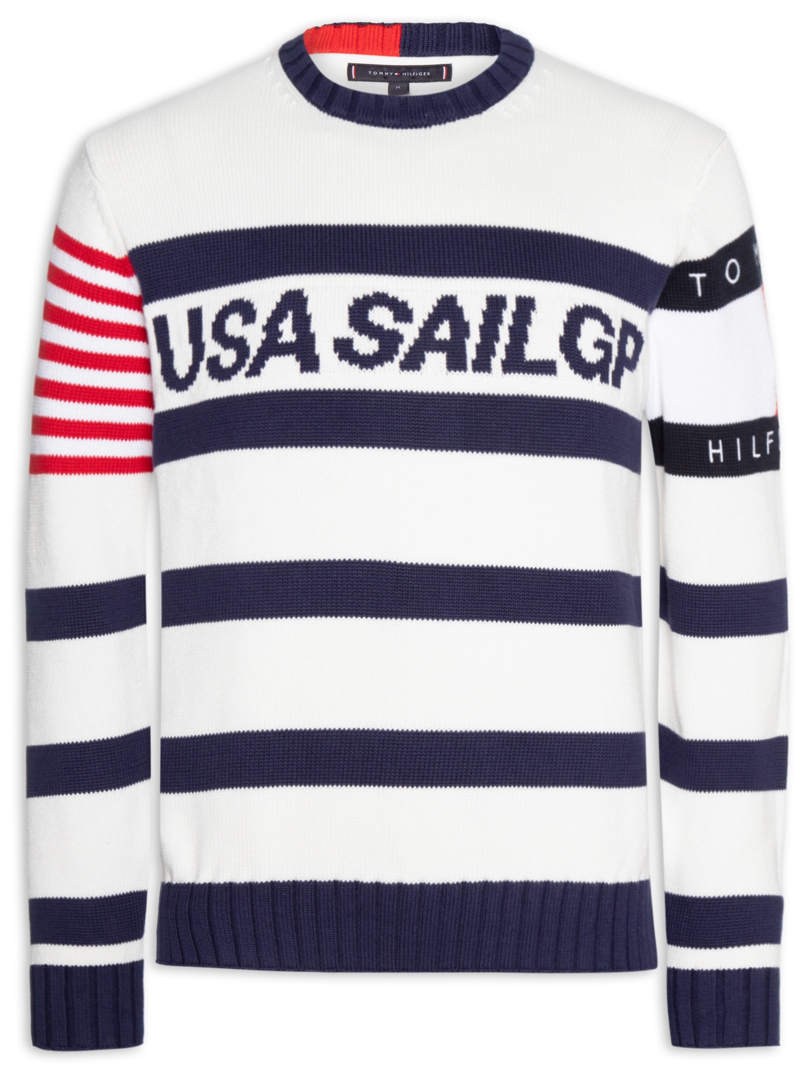 Suéter Masculino US Sailgp Marine Stripe Branco Tommy Hilfiger