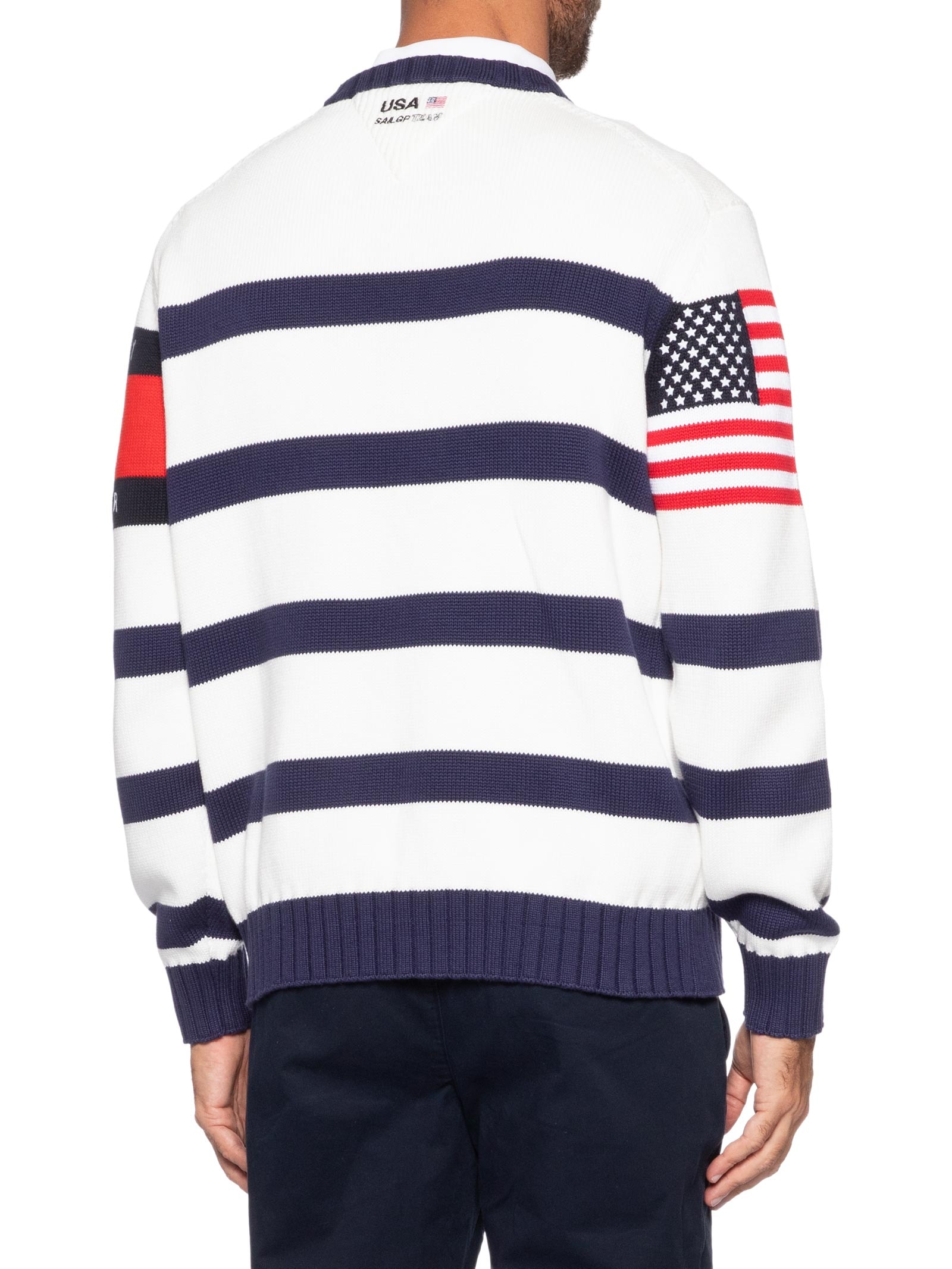 Suéter Masculino US Sailgp Marine Stripe Branco Tommy Hilfiger