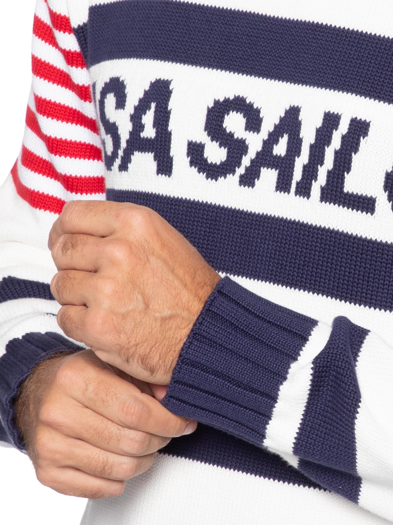 Suéter Masculino US Sailgp Marine Stripe Branco Tommy Hilfiger