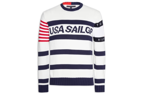 Suéter Masculino US Sailgp Marine Stripe - Branco