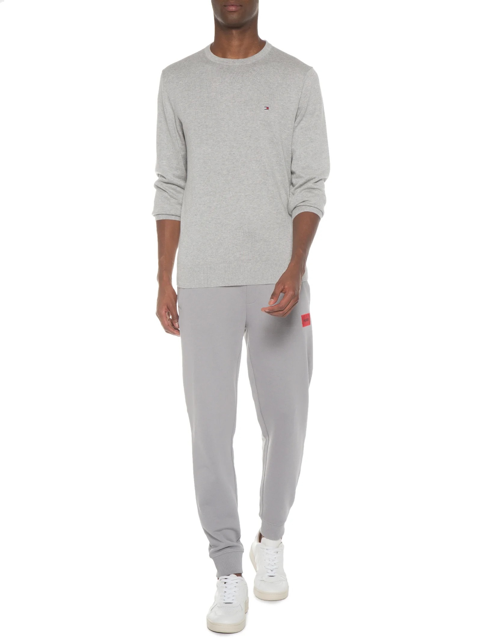 Suéter Masculino Wcc Signature Crew Neck Cinza Tommy Hilfiger