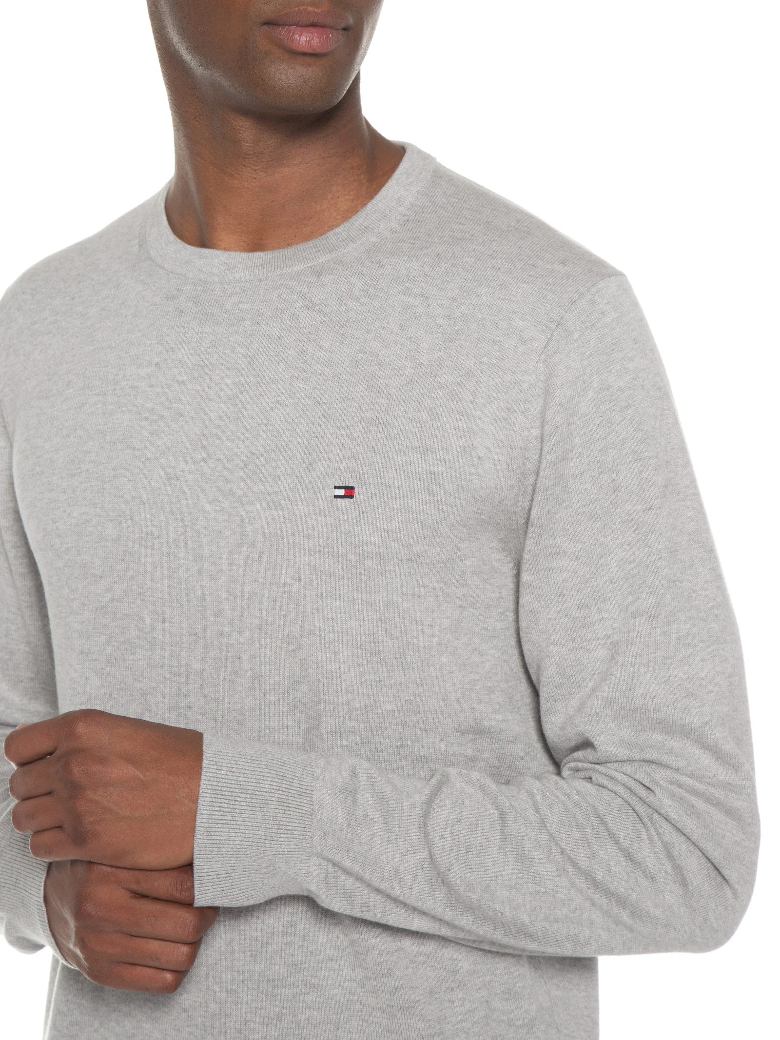 Suéter Masculino Wcc Signature Crew Neck Cinza Tommy Hilfiger
