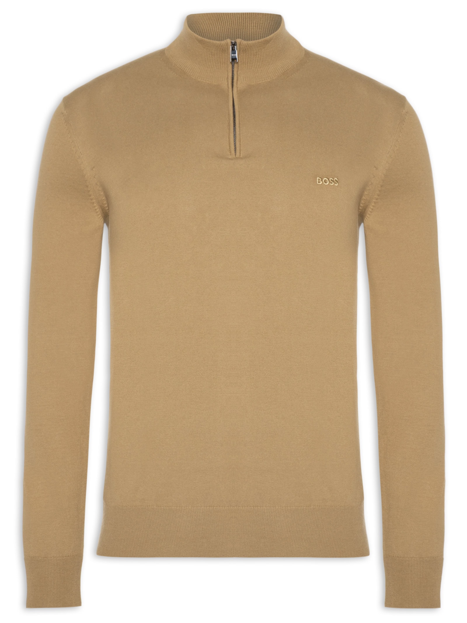 Suéter Masculino Zip-Neck Padro-L Bege Boss