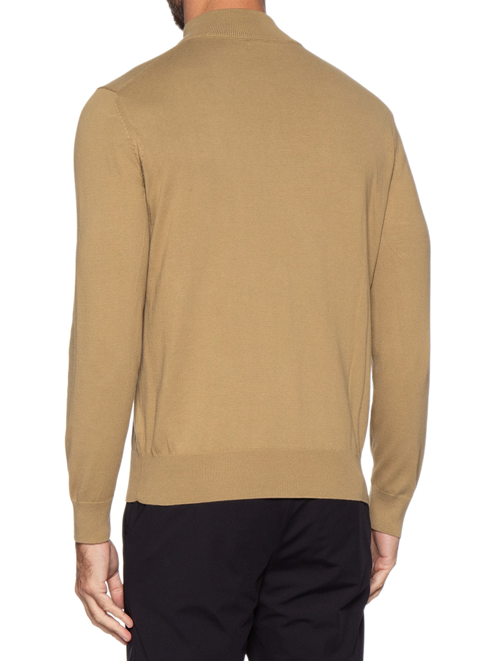 Suéter Masculino Zip-Neck Padro-L Bege Boss