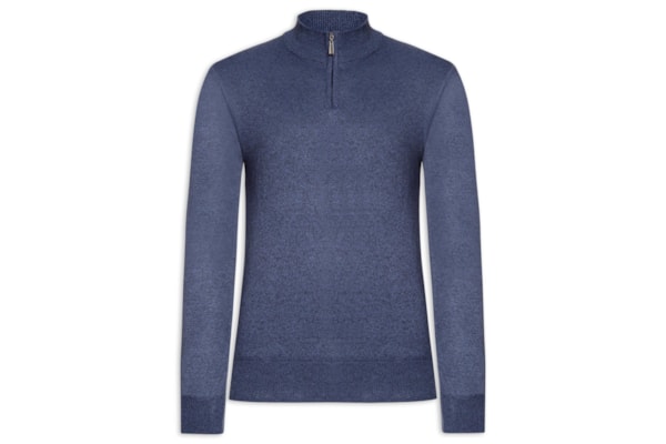 Suéter Masculino Zíper - Azul