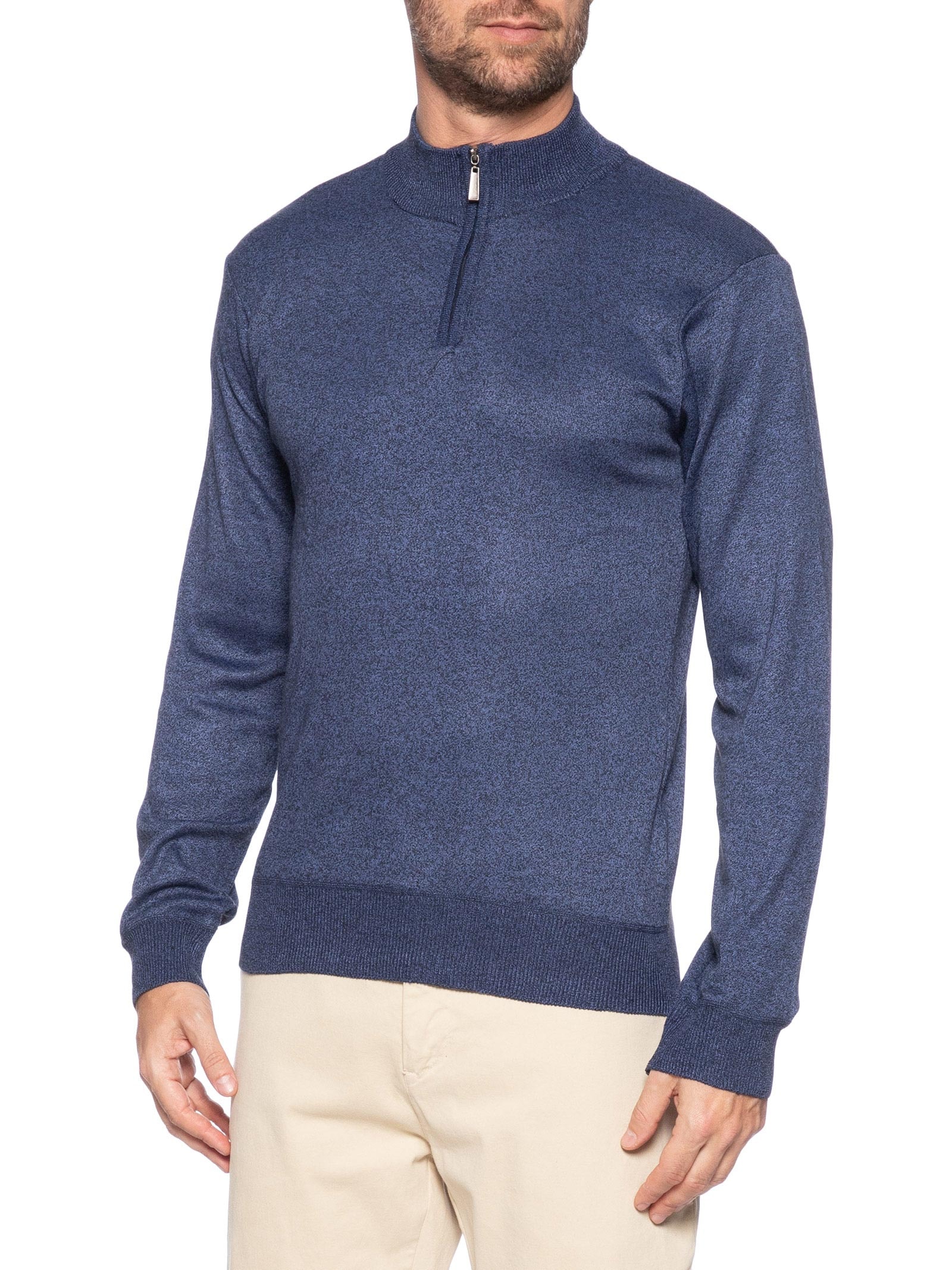 Suéter Masculino Zíper Azul '2 Essential