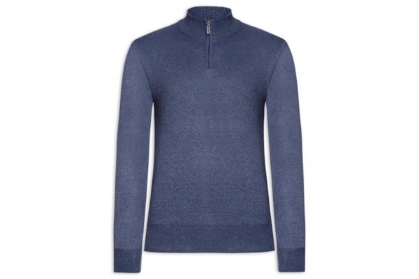 Suéter Masculino Zíper - Azul